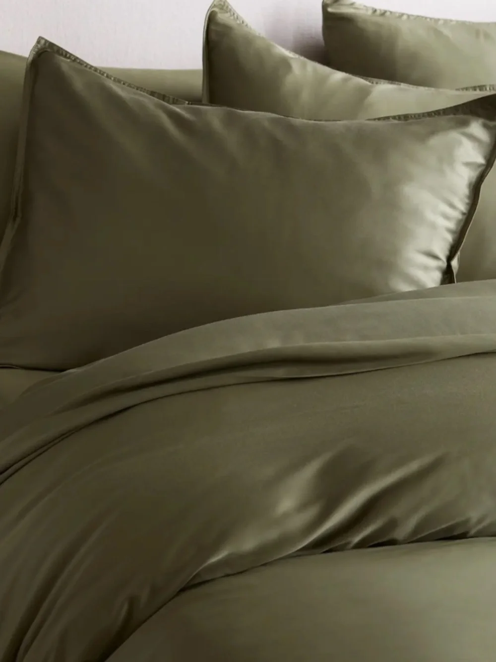 organic Bamboo Sham Set queen standard olive green